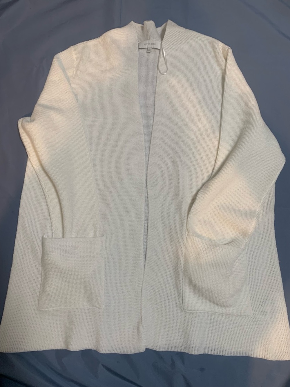 Verve Ami Cream Open-Front Pocket Cardigan